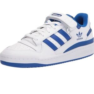 Adidas White and Blue Forum Low Sneaker
